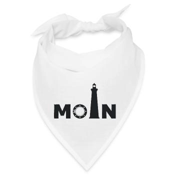 Am Leuchtturm sagt man "Moin" - Bandana - Weiß - Vorne
