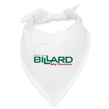 Billard Design my passion what else, Poolbillard - Bandana - Weiß - Vorne