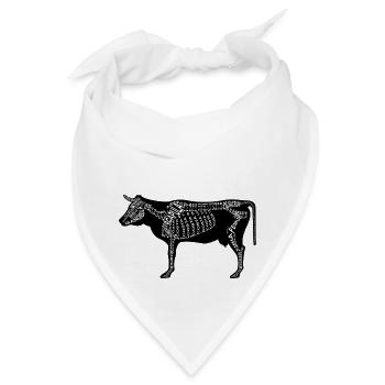 Rind-Skelett - Bandana - Weiß - Vorne