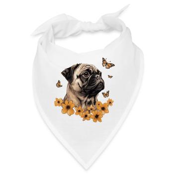 Mops - Bandana - Weiß - Vorne