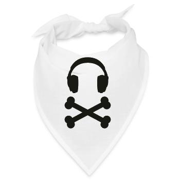 music pirat - musik piraten - Bandana - Weiß - Vorne