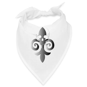 Totenkopf mit Lilie - Bandana - Weiß - Vorne