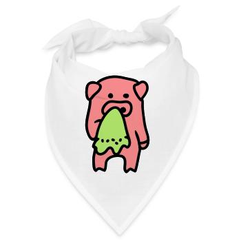 Schwein traurig / krank 3 - Bandana - Weiß - Vorne