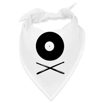 Vinyl Schallplatte mit Drumsticks - Bandana - Weiß - Vorne