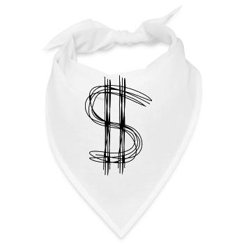 Dollarzeichen Dollar - Bandana - Weiß - Vorne