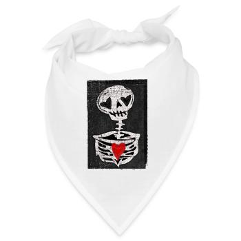 Liebe Skelett - Bandana - Weiß - Vorne