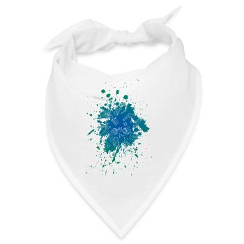 Blue Color Splash - Bandana - Weiß - Vorne