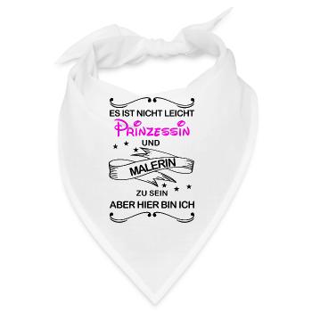 Gleichzeitig Prinzessin und Malerin - Bandana - Weiß - Vorne