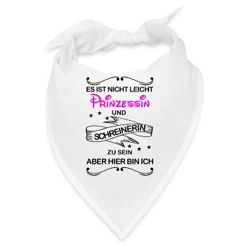 Gleichzeitig Prinzessin und Schreinerin - Bandana - Weiß - Vorne