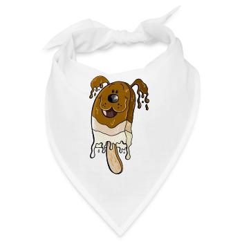 Hund am Stiel - Eis am Stiel - Eiscreme - Bandana - Weiß - Vorne