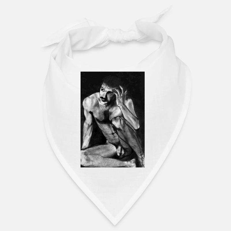 Nackter Mann mit Schnurrbart Bandana