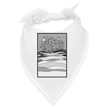Landschaft mit Blumen - Bandana - Weiß - Vorne