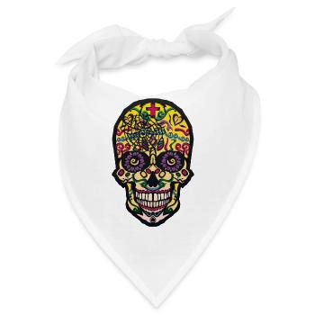 mexikanischer Schädel des mexikanischen Hauptschädels - Bandana - Weiß - Vorne