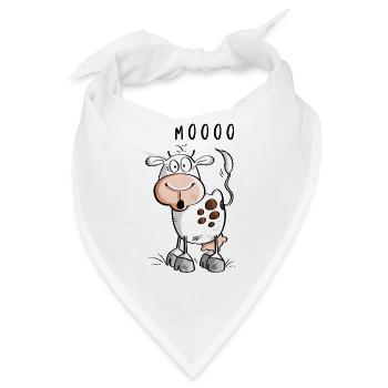 Mooo Kuh Comic - Kühe - Bandana - Weiß - Vorne