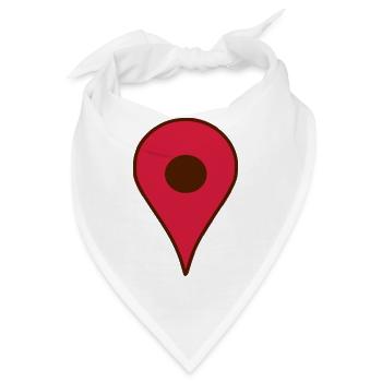 Maps Pin Route Landkarte Geschenk Idee - Bandana - Weiß - Vorne