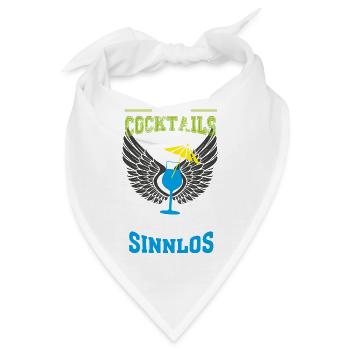 Cocktail mit Schirm Leben sinnlos - Geschenk - Bandana - Weiß - Vorne