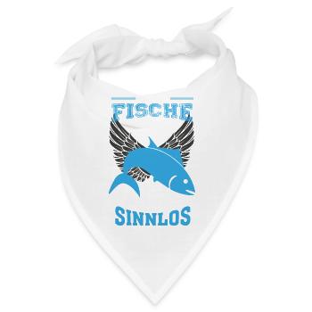 Fische Angeln Leben sinnlos - Geschenk - Bandana - Weiß - Vorne