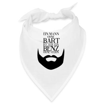 Bart, Beard - Geschenk für Männer - Spruch Bart - Bandana - Weiß - Vorne
