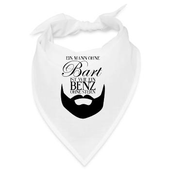 Bart, Beard - Spruch - Geschenk Idee Männer - Bandana - Weiß - Vorne