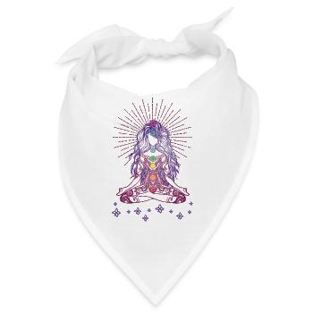 Boho Yoga Style Mädel Happy Mind Happy Life - Bandana - Weiß - Vorne