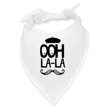French Mustache Oh La La - Bandana - Weiß - Vorne