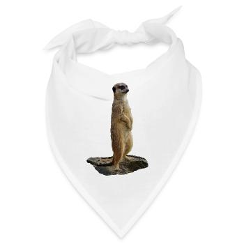 Erdmännchen auf einem Fels - Bandana - Weiß - Vorne