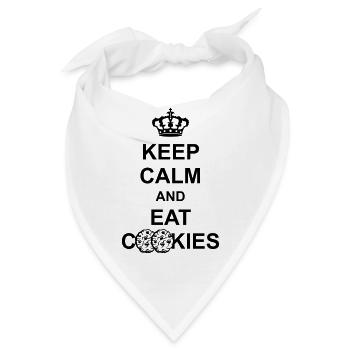 krone keep calm and eat cookies koenig poster cook - Bandana - Weiß - Vorne