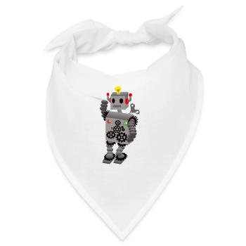roboter - Bandana - Weiß - Vorne