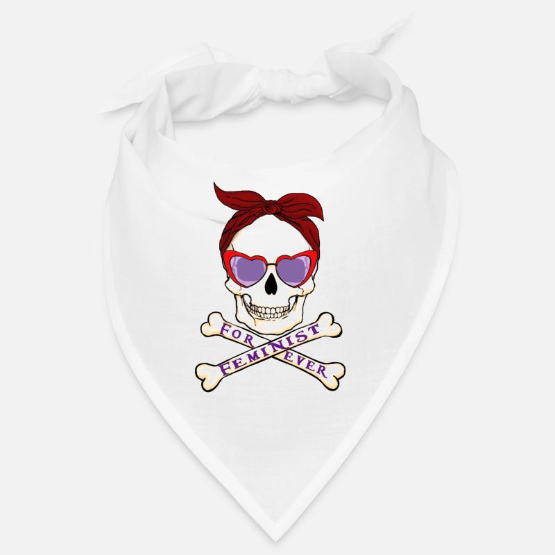 Feministischer Schädel - Bandana - Weiß
