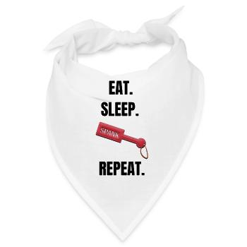 Eat Sleep Spank Repeat - Bandana - Weiß - Vorne