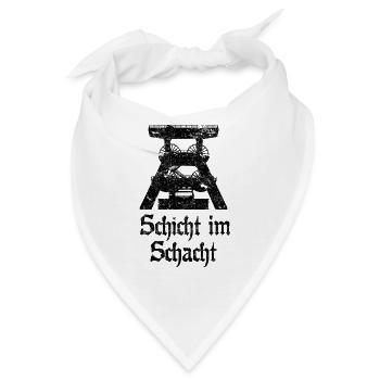 Schicht im Schacht Zeche Bergmann - Bandana - Weiß - Vorne