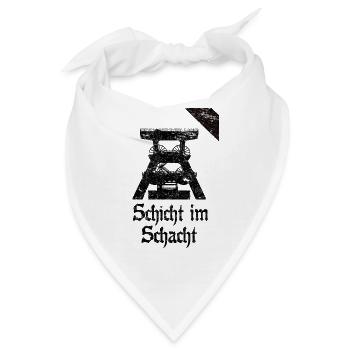 Schicht im Schacht Zeche Bergbau Beerdigung - Bandana - Weiß - Vorne