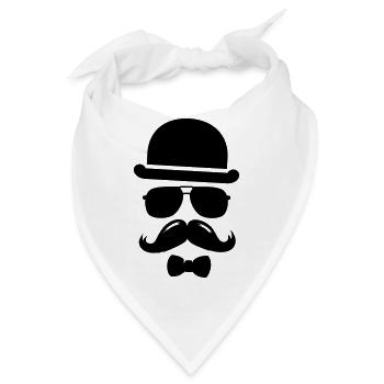 mann vater vaterstag hipster moustache swag boss - Bandana - Weiß - Vorne