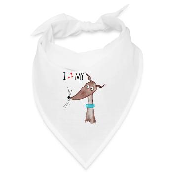 I love my Sighthound - Bandana - Weiß - Vorne
