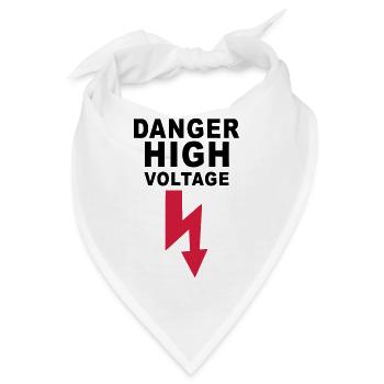 danger high voltage - Bandana - Weiß - Vorne