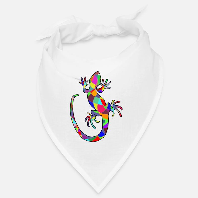 gecko coloré - Bandana - blanc