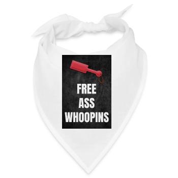 Kinky Paddle BDSM leather Free Ass Whoopins - Bandana - Weiß - Vorne
