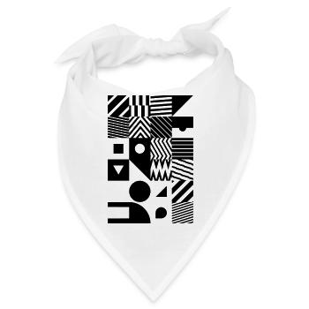 Minimal Muster Abstrakt - Bandana - Weiß - Vorne