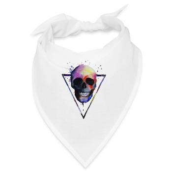 Grunge Schädel - Bandana - Weiß - Vorne