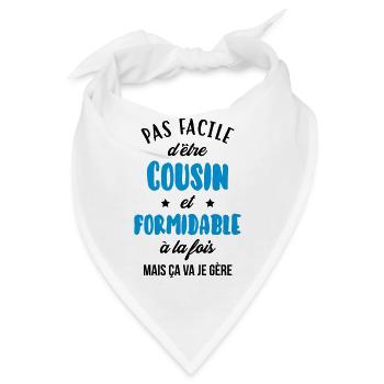 Onkel / Tante / Vetter / Cousin / Kusine - Bandana - Weiß - Vorne