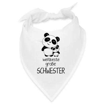 Weltbeste grosse Schwester - Bandana - Weiß - Vorne