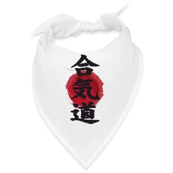 Aikido japanisches Kanji-Plakat japanisches Ideogramm - Bandana - Weiß - Vorne