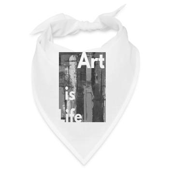 Art Is Life Kunst Bild - Bandana - Weiß - Vorne