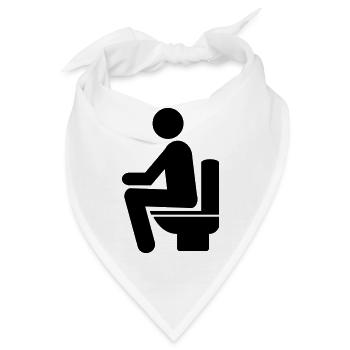 MANN AUF TOILETTE - Bandana - Weiß - Vorne