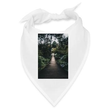 Brücke im Wald - Bandana - Weiß - Vorne