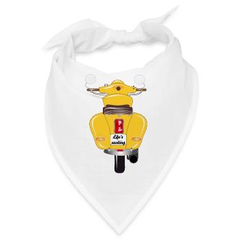 sonnengelber Roller mit aufregendem Kennzeichen - Bandana - Weiß - Vorne
