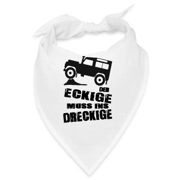 Land-Rover Defender Der Eckige - Bandana - Weiß - Vorne