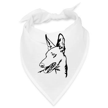 Podenco Kopf - Bandana - Weiß - Vorne