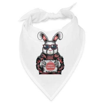 Happy Easter Ostern Osterfest Osterhase Hase - Bandana - Weiß - Vorne