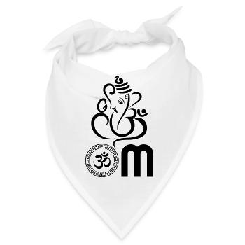 Schwarzes OM, Om, Hindu Om, Om Symbol, Ganesh OM - Bandana - Weiß - Vorne